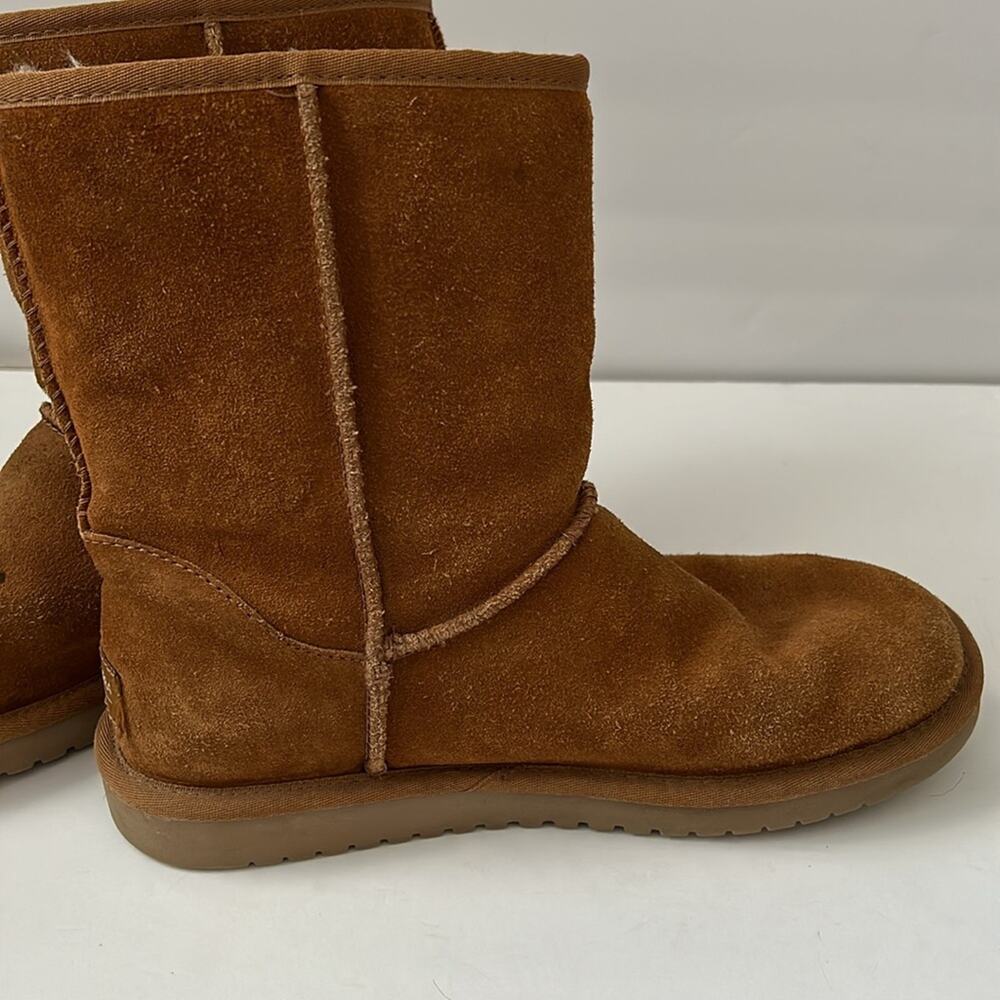 UGG Koolaburra Victoria Short Boots Size 8 Women's Brown Bow Suede Leather - Picture 6 of 12
